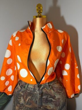 STYLEWE Orange and Cream Polka Dot Jacket